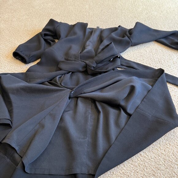 J Crew Wrap Dress Black 365 Crepe Classic Career Office Date Night Size 0 #H6292 - Picture 9 of 15